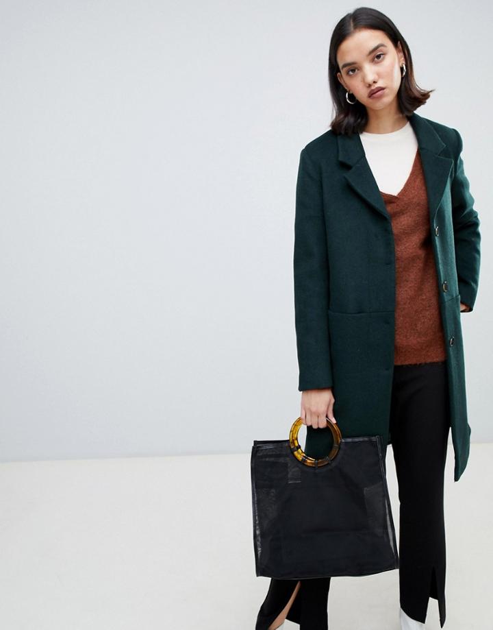 Selected Wool Coat - Green