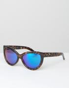 7x Cat Eye Sunglasses With Blue Revo Lens