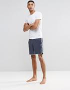 Hugo Boss Lounge Shorts With Contrast Tipping In Navy Regular Fit - Navy