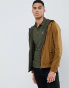 Boss Zince Reversible Rip Stop Windbreaker In Dark Camel - Tan