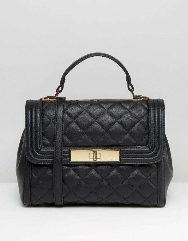 Aldo Quilted Top Handle Tote Bag - Black