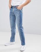 Asos Slim Jeans With Cut And Sew Detail - Blue