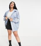 Asos Design Curve Tie Dye Bomber Jacket In Blue-blues