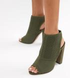 Asos Design Hissy Knitted Heels - Green