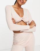 South Beach Recycled Polyester Yoga Twist Front Top In Pink