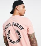Fred Perry Back Print T-shirt Exclusive To Asos In Pink