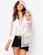 Missguided Holographic Raincoat - White
