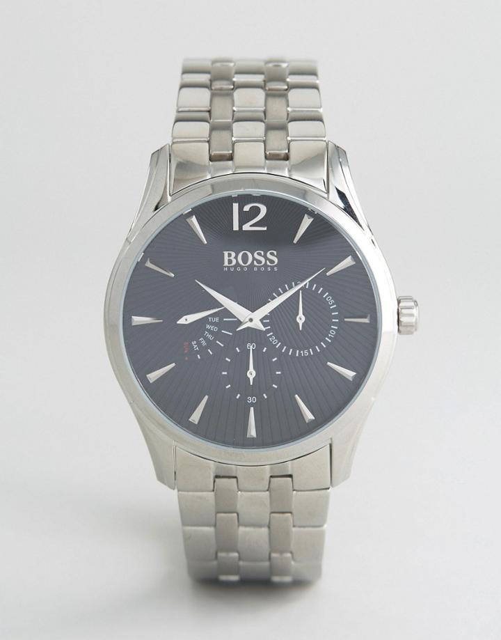 Boss By Hugo Boss 1513493 Commander Bracelet Chonrograph Watch In Silver - Silver