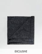 Reclaimed Vintage Black Pocket Square - Black