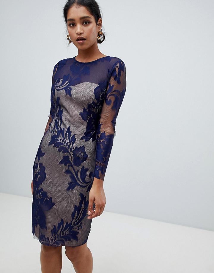 Little Mistress Baroque Lace Shift Dress - Multi