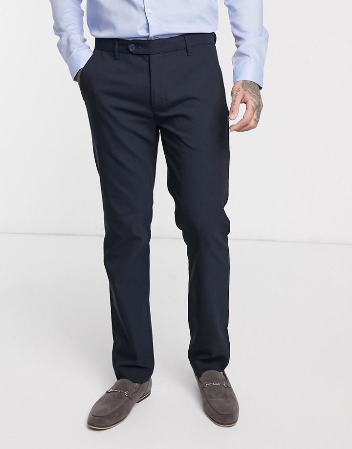 Ted Baker Slim Fit Stretch Pants In Navy
