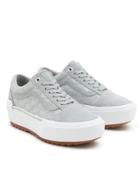 Vans Old Skool Stacked Emboss Check Sneakers In High Rise Gray-grey