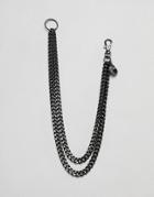 Icon Brand Double Chain Jean Chain In Gunmetal - Silver