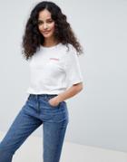 Only Bon Amour Embroidered T-shirt - White