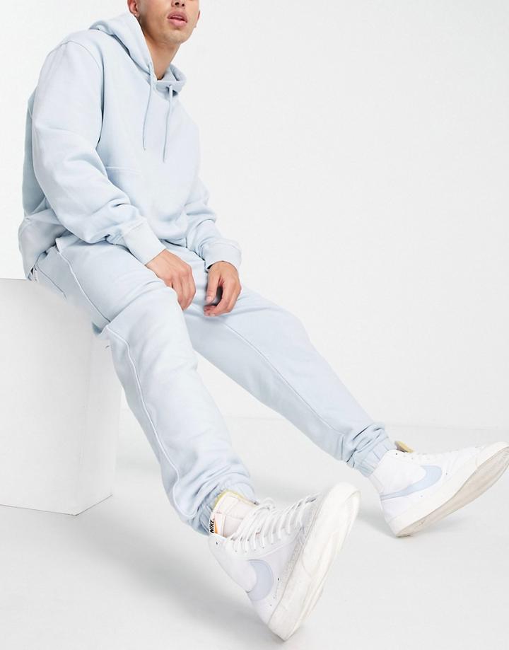 Topman Sweatpants In Bleach Washed Blue - Part Of A Set-blues