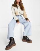 Monki Micki Organic Cotton High Waist Wide Leg Jeans In Light Blue Wash-blues