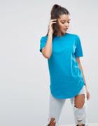 Asos Ultimate Curved Hem Boyfriend T-shirt - Blue