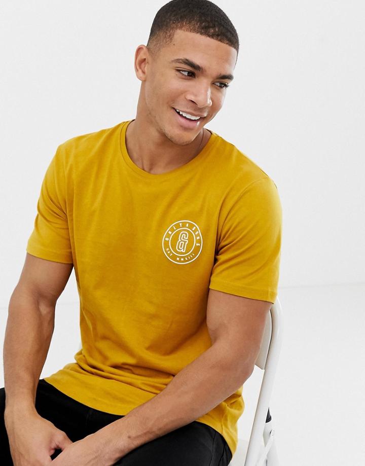 Only & Sons Longline Curved Hem T-shirt - Tan