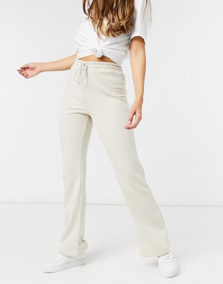 Lindex Rose Brushed Cotton Lounge Flare Sweatpants In Beige-neutral