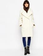 Asos Coat In Oversized Fit With Turn Back Cuff - Camel