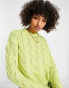 Vero Moda Cable Knit Sweater In Yellow