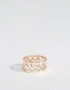 Designb Patterned Band Ring In Rose Gold - Gold