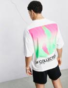 Asos Dark Future Oversized T-shirt With Large Back Graphic And Logo Print In White