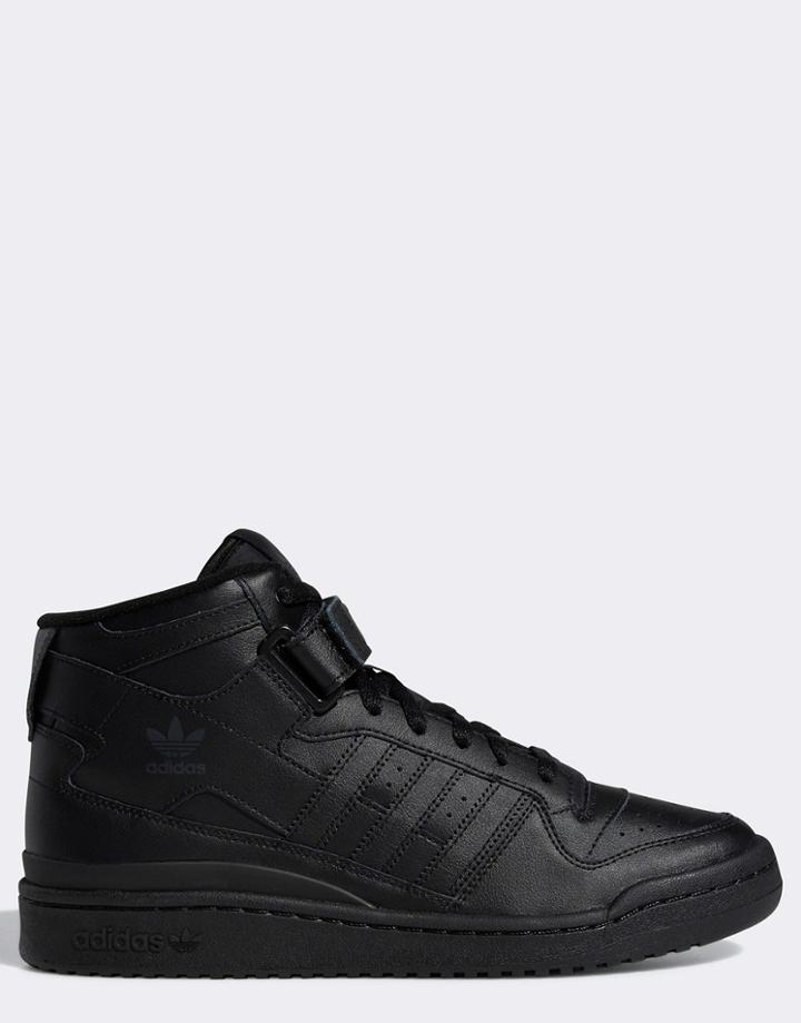 Adidas Originals Forum Mid Sneakers In Triple Black