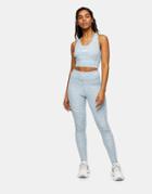 Topshop Activewear Leggings In Blue Print-multi
