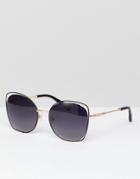 Christian La Croix Square Sunglasses In Gold With Gray Lens - Gold