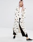 Monki Polka Dot Hooded Rain Coat - Off White