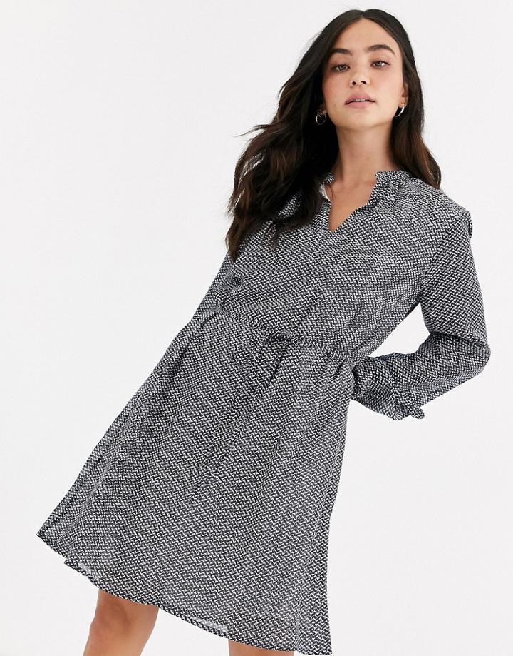 Jdy Serena Long Sleeve Chiffon Dress-blue