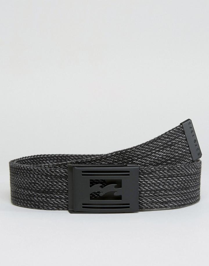 Billabong Cotton Webbing Belt In Dark Charcoal - Black