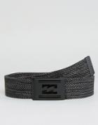 Billabong Cotton Webbing Belt In Dark Charcoal - Black