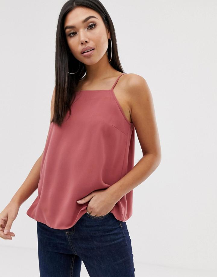 Asos Design Square Neck Cami - Pink