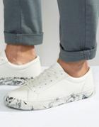 Asos Sneakers In White With Marble Effect Sole - White