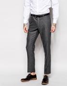 Asos Skinny Fit Suit Pants In Tweed - Gray