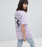 Crooked Tongues T-shirt In Purple With Hercules Back Print - Purple