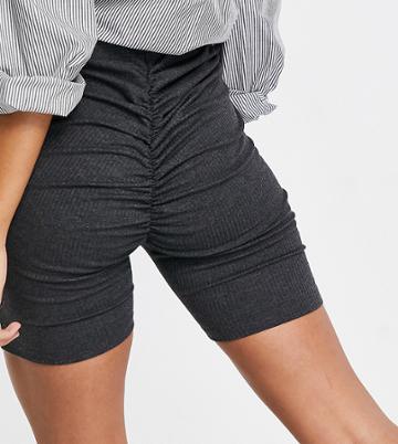 Catch Exclusive Ribbed Shorts In Charcoal-grey