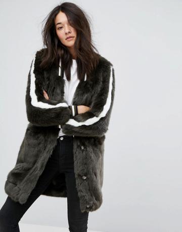 Urban Code Faux Fur Coat - Green