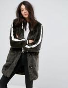 Urban Code Faux Fur Coat - Green