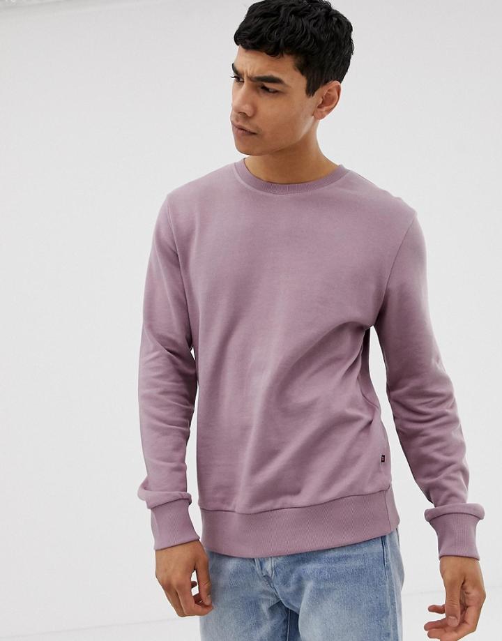 Jack & Jones Essentials Lilac Sweat In 100% Cotton - Purple
