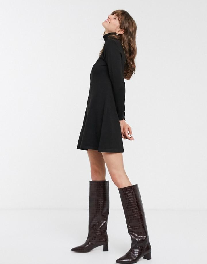 Only Julia Long Sleeve Sweater Dress-black
