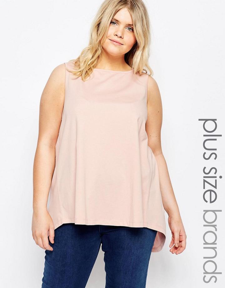 Junarose Sleeveless Jersey Top With Split Back - Pink