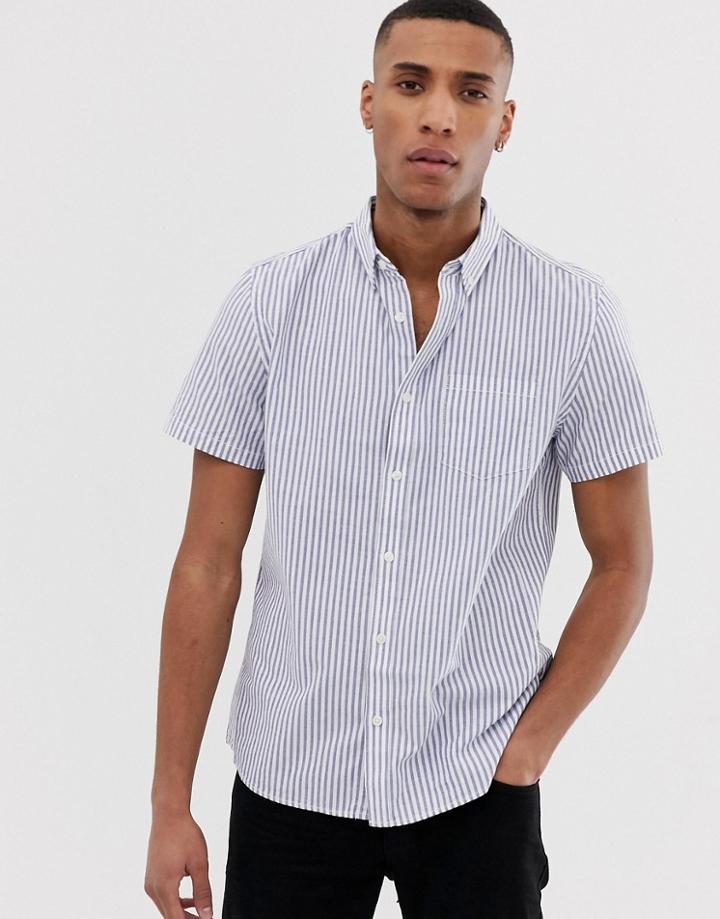 Burton Menswear Shirt With Stripes In Blue - Blue