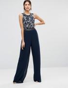Maya Tall Jumpsuit With Embellished Top - Navy