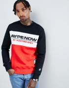Aape By A Bathing Ape Panel Logo Sweatshirt In Loose Fit - Black