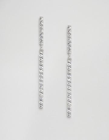 Krystal London Swarovski Crystal Stick Earrings - Silver