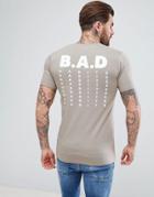Asos Muscle T-shirt With Bad Habits Print - Brown