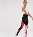 South Beach Pink Color Block Leggings - Multi